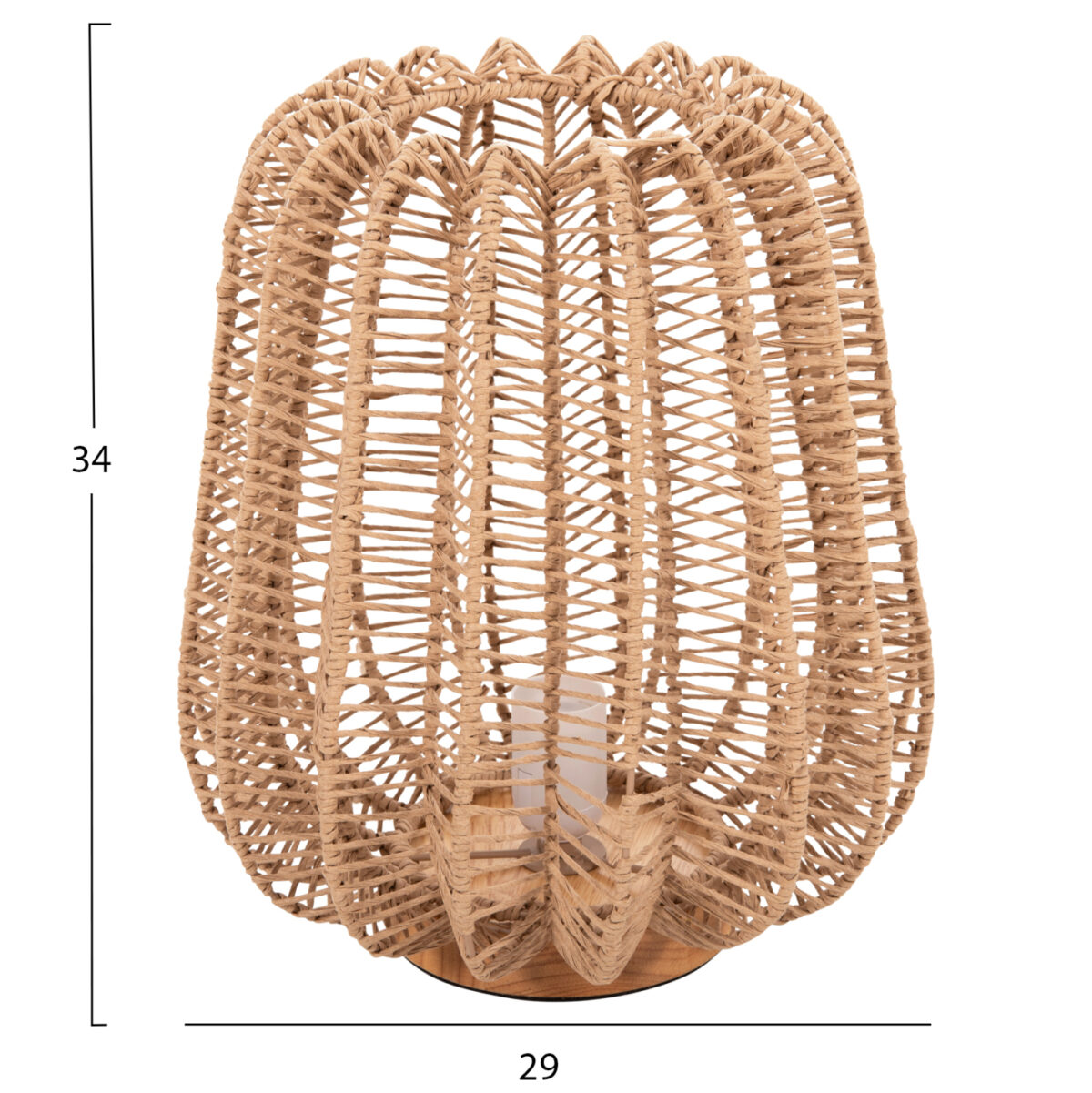 ΕΠΙΤΡΑΠΕΖΙΟ ΦΩΤΙΣΤΙΚΟ LH10.4350 ΜΕΤΑΛΛΟ ΜΕ PAPER ROPE ΣΕ ΦΥΣΙΚΟ Φ29Χ34Υεκ. - Image 2
