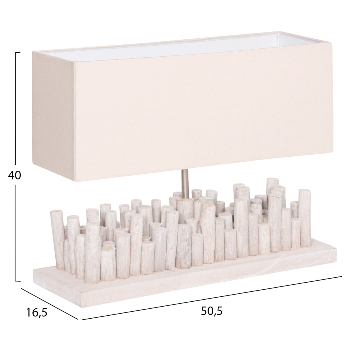 ΕΠΙΤΡΑΠΕΖΙΟ ΦΩΤΙΣΤΙΚΟ TWIGGY LH10.4426 DRIFTWOOD & ΚΑΠΕΛΟ ΣΕ ΛΕΥΚΟ 50,5x16,5x40Υεκ. - Image 2
