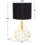 ΕΠΙΤΡΑΠΕΖΙΟ ΦΩΤΙΣΤΙΚΟ GEILO LH10.7416.12 ΧΡΥΣΟ ΜΕΤΑΛΛΙΚΟ--ΜΑΥΡΟ PVC ΚΑΠΕΛΟ Φ25x48,5Υεκ. - Image 2