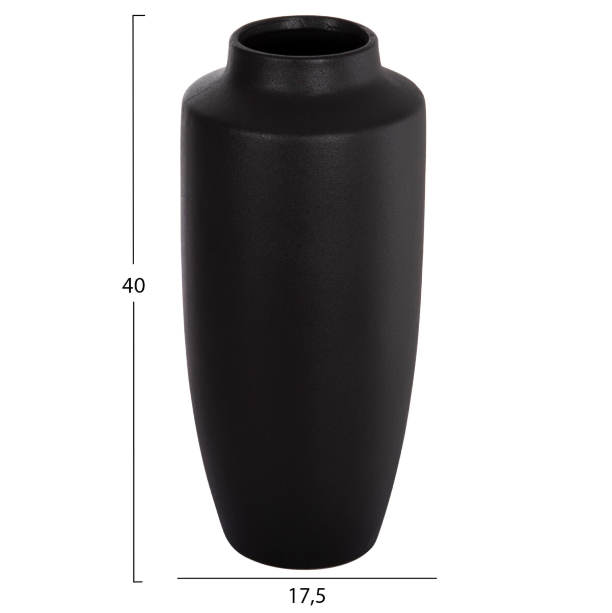 ΕΠΙΤΡΑΠΕΖΙΟ ΚΕΡΑΜΙΚΟ ΔΙΑΚΟΣΜΗΤΙΚΟ ΒΑΖΟ GALAD LH10.4587.02 ΜΑΥΡΟ ΜΑΤ Φ17,5x40Υ εκ. - Image 2