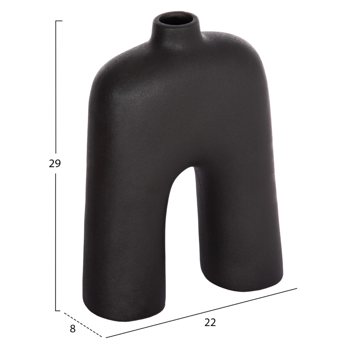 ΕΠΙΤΡΑΠΕΖΙΟ ΚΕΡΑΜΙΚΟ ΔΙΑΚΟΣΜΗΤΙΚΟ ΣΕΙΡΑ ISIL LH10.4599.02 ΜΑΥΡΟ ΜΑΤ 22x8x29Υεκ - Image 2