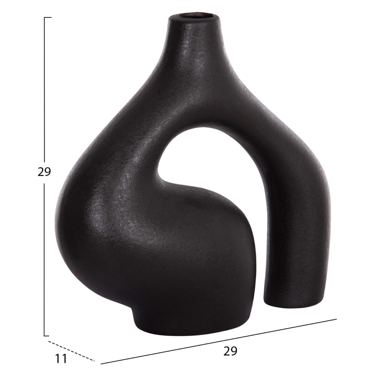 ΕΠΙΤΡΑΠΕΖΙΟ ΚΕΡΑΜΙΚΟ ΔΙΑΚΟΣΜΗΤΙΚΟ ISIL LH10.4597.02 ΜΑΥΡΟ ΜΑΤ 29x11x29Υεκ - Image 2