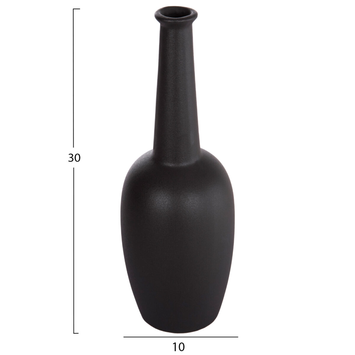 ΕΠΙΤΡΑΠΕΖΙΟ ΚΕΡΑΜΙΚΟ ΔΙΑΚΟΣΜΗΤΙΚΟ ELENDIL LH10.4592.02 ΜΑΥΡΟ ΜΑΤ Φ10x30Υεκ - Image 2