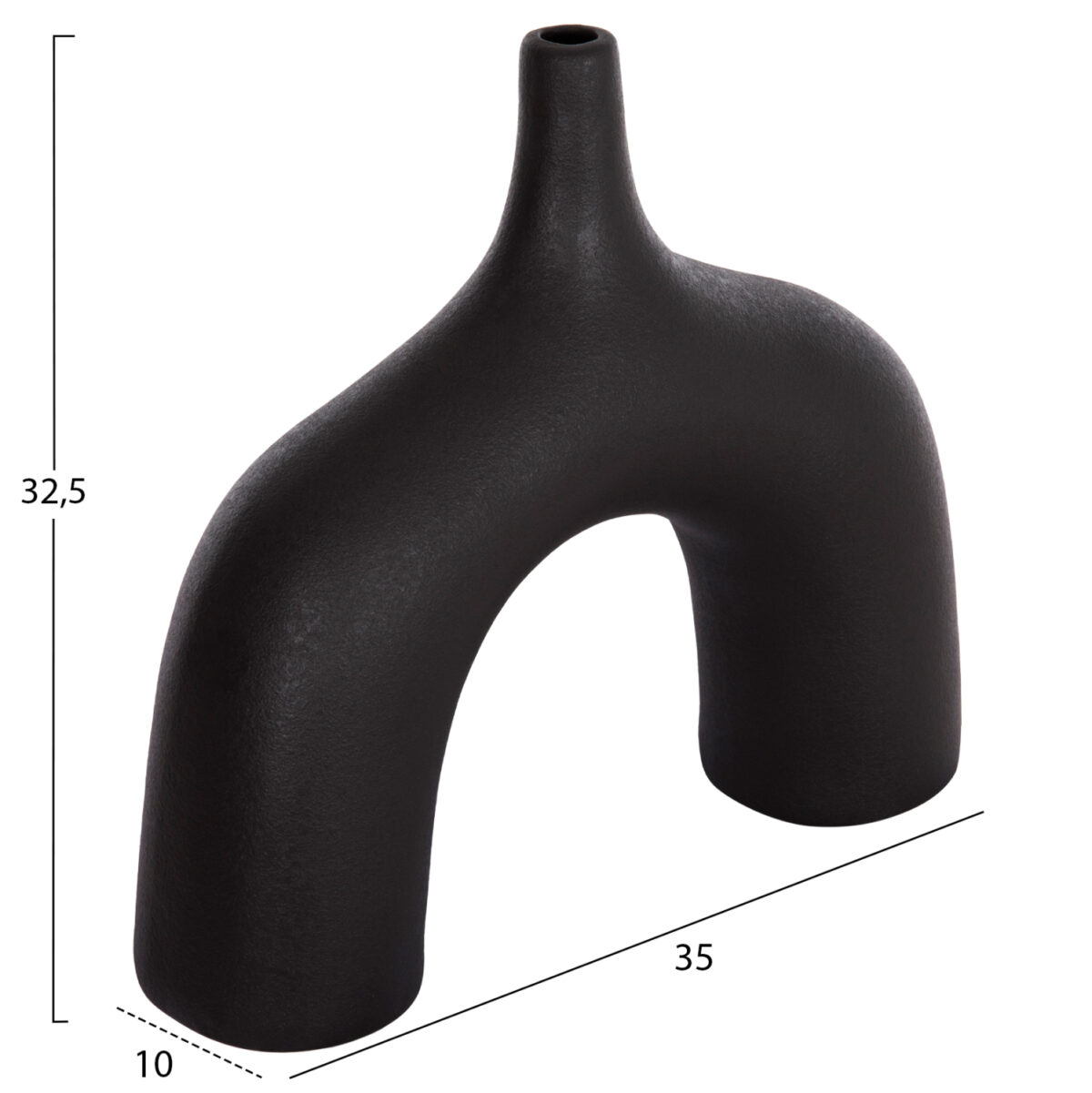 ΕΠΙΤΡΑΠΕΖΙΟ ΚΕΡΑΜΙΚΟ ΔΙΑΚΟΣΜΗΤΙΚΟ ΣΕΙΡΑ ISIL LH10.4601.02 ΜΑΥΡΟ ΜΑΤ 35x10x32.5Υεκ - Image 2