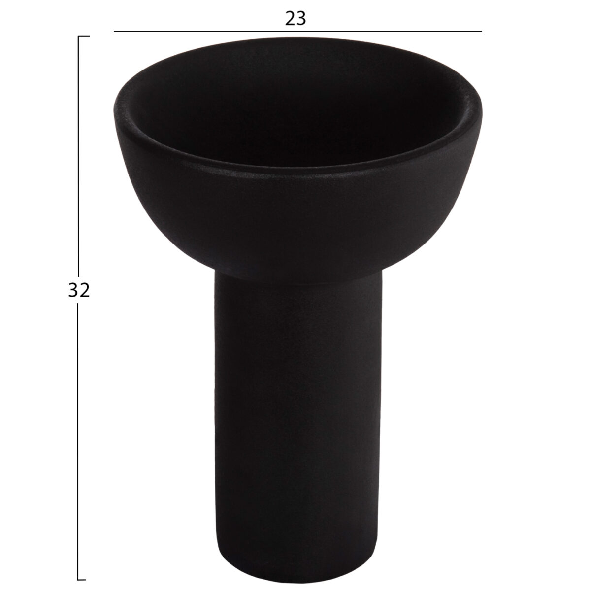 ΕΠΙΤΡΑΠΕΖΙΟ ΚΕΡΑΜΙΚΟ ΔΙΑΚΟΣΜΗΤΙΚΟ ELENDIL LH10.4602.02 ΜΑΥΡΟ ΜΑΤ Φ23x32Υ εκ - Image 2