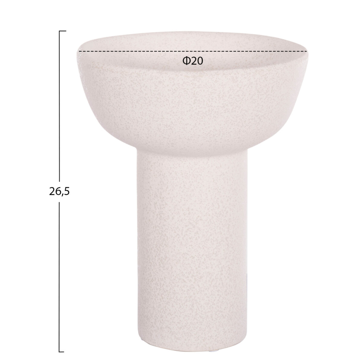ΕΠΙΤΡΑΠΕΖΙΟ ΚΕΡΑΜΙΚΟ ΔΙΑΚΟΣΜΗΤΙΚΟ ELENDIL LH10.4603.01 ΥΠΟΛΕΥΚΟ ΚΡΥΣΤΑΛΛΙΚΟ Φ20x26,5Υεκ - Image 2