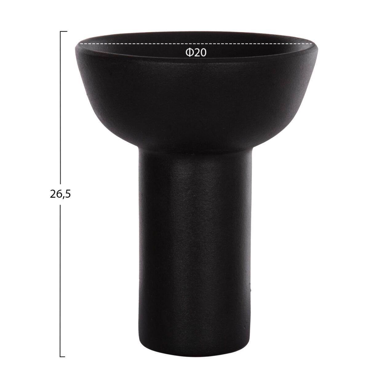 ΕΠΙΤΡΑΠΕΖΙΟ ΚΕΡΑΜΙΚΟ ΔΙΑΚΟΣΜΗΤΙΚΟ ELENDIL LH10.4603.02 ΜΑΥΡΟ ΜΑΤ Φ20x26.5Υεκ - Image 2
