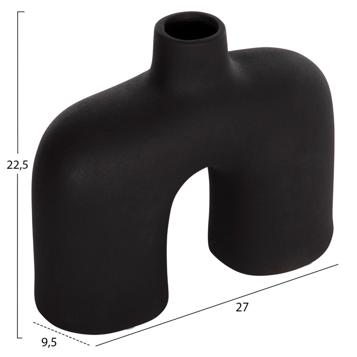 ΕΠΙΤΡΑΠΕΖΙΟ ΚΕΡΑΜΙΚΟ ΔΙΑΚΟΣΜΗΤΙΚΟ ISIL LH10.4600.02 ΜΑΥΡΟ ΜΑΤ 27x9,5x22,5Y εκ. - Image 2