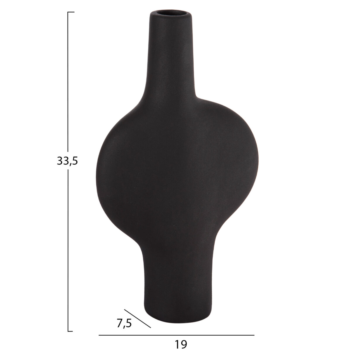 ΕΠΙΤΡΑΠΕΖΙΟ ΚΕΡΑΜΙΚΟ ΔΙΑΚΟΣΜΗΤΙΚΟ ΣΕΙΡΑ ARKEN LH10.4620.02 ΜΑΥΡΟ ΜΑΤ 19x7,5x33,5Υεκ - Image 2