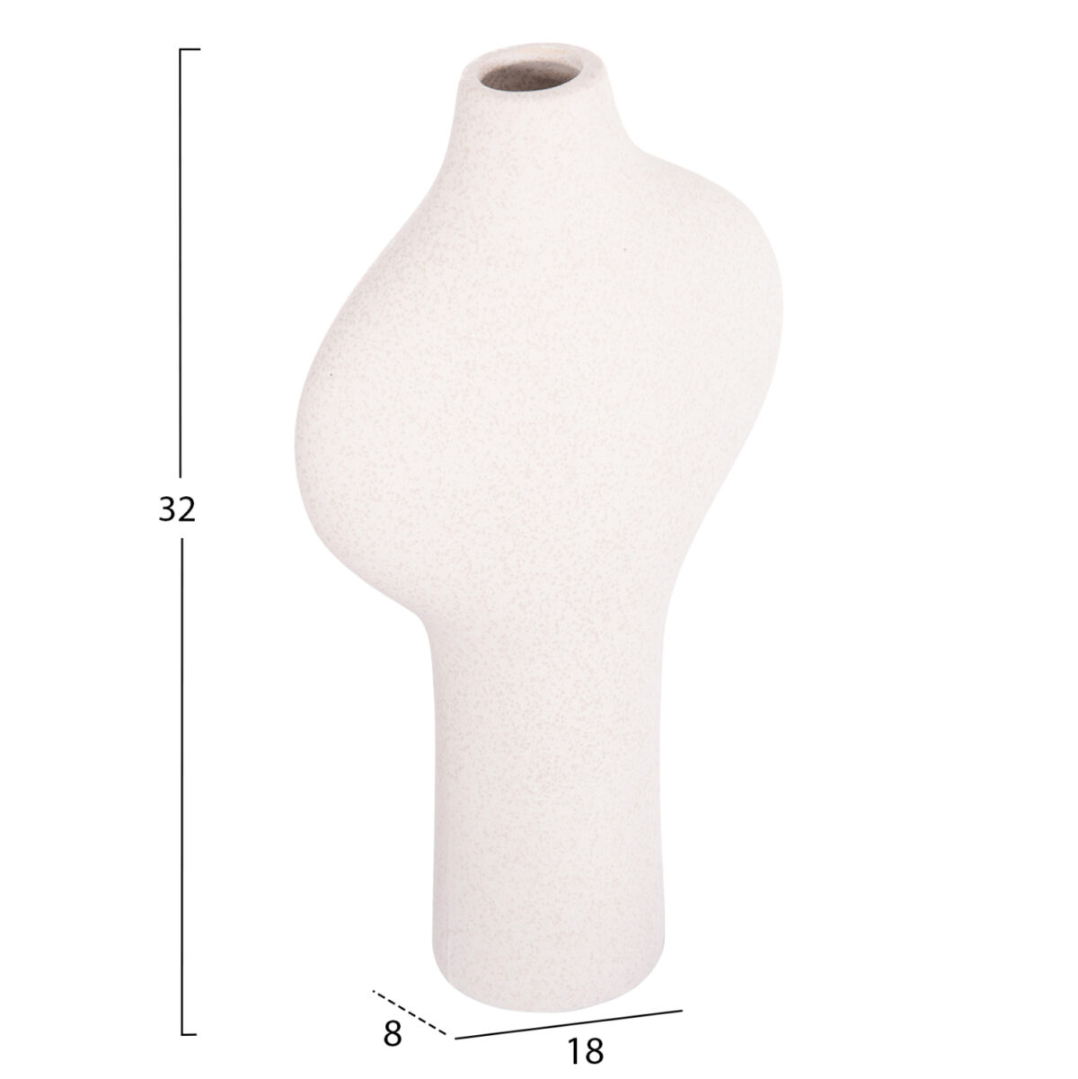 ΕΠΙΤΡΑΠΕΖΙΟ ΚΕΡΑΜΙΚΟ ΔΙΑΚΟΣΜΗΤΙΚΟ ARKEN LH10.4621.01 ΚΡΥΣΤΑΛΛ.ΥΠΟΛΕΥΚΟ 18x8x32Υ εκ . - Image 2