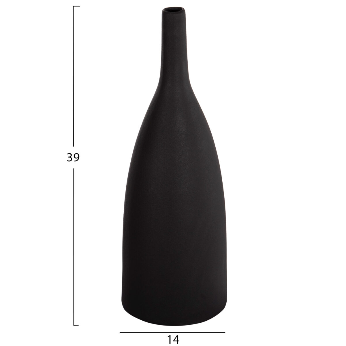 ΕΠΙΤΡΑΠΕΖΙΟ ΚΕΡΑΜΙΚΟ ΔΙΑΚΟΣΜΗΤΙΚΟ GALAD LH10.4634.02 ΜΑΥΡΟ ΜΑΤ Φ14x39Υεκ - Image 2