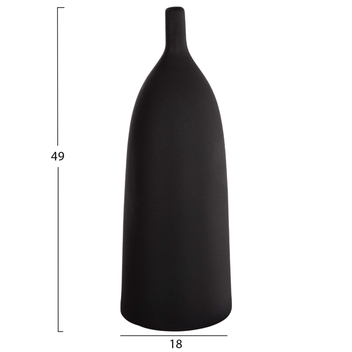 ΕΠΙΤΡΑΠΕΖΙΟ ΚΕΡΑΜΙΚΟ ΔΙΑΚΟΣΜΗΤΙΚΟ GALAD LH10.4633.02 ΜΑΥΡΟ ΜΑΤ Φ18x49Υ εκ. - Image 2