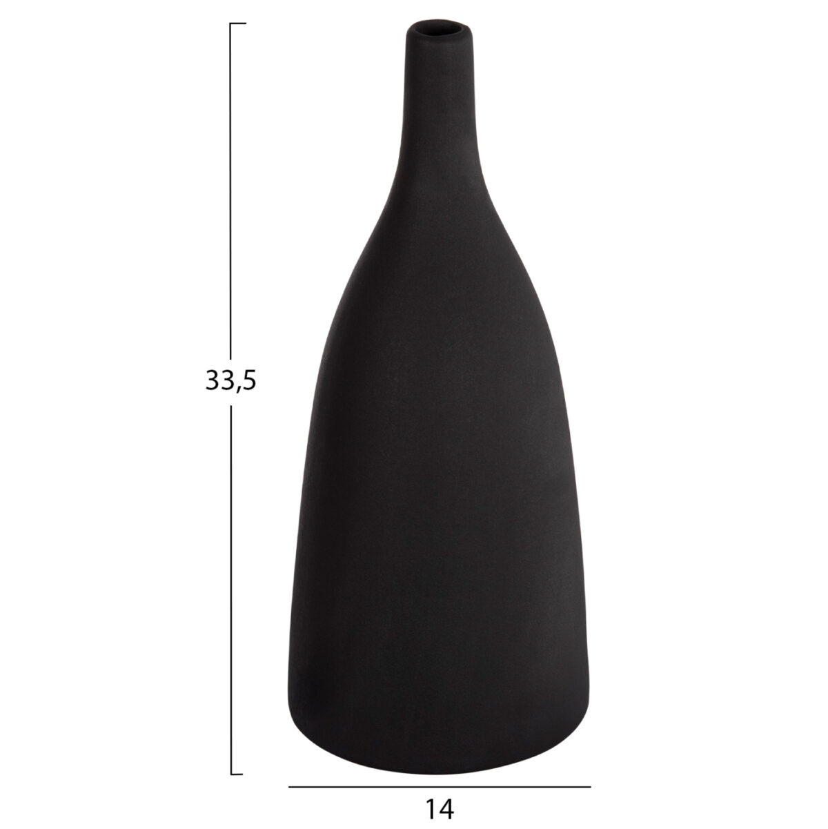 ΕΠΙΤΡΑΠΕΖΙΟ ΚΕΡΑΜΙΚΟ ΔΙΑΚΟΣΜΗΤΙΚΟ GALAD LH10.4635.02 ΜΑΥΡΟ ΜΑΤ Φ14x33,5Υεκ - Image 2