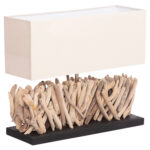 ΕΠΙΤΡΑΠΕΖΙΟ ΟΡΘΟΓΩΝΙΟ ΦΩΤΙΣΤΙΚΟ TWIGGY LH10.4434 DRIFTWOOD & ΛΕΥΚΟ ΚΑΠΕΛΟ 56x16.5x43Υεκ.