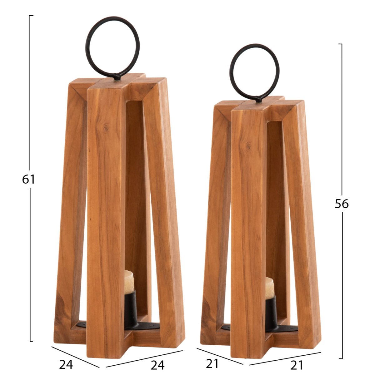 ΦΑΝΑΡΙΑ ΓΙΑ ΚΕΡΙΑ ΜΕ ΧΕΡΟΥΛΙΑ-ΚΡΙΚΟΥΣ LH10.4276 ΞΥΛΟ ΤΕΑΚ ΣΕ ΦΥΣΙΚΟ 24x24x50-61Υ εκ. - Image 2