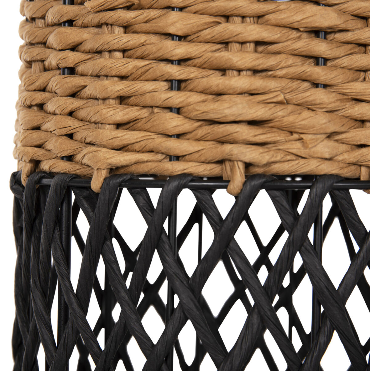 ΦΩΤΙΣΤΙΚΟ ΔΑΠΕΔΟΥ LH10.4342 ΜΕΤΑΛΛΟ-PAPER ROPE ΣΕ ΜΠΕΖ ΑΜΜΟΥ-ΜΑΥΡΟ Φ20X120Υεκ. - Image 5