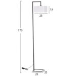 ΦΩΤΙΣΤΙΚΟ ΔΑΠΕΔΟΥ BRANS LH10.7532.11 ΜΕΤΑΛΛΟ ΜΑΥΡΟ--PVC ΛΕΥΚΟ ΚΑΠΕΛΟ 25x33x170Υεκ. - Image 2