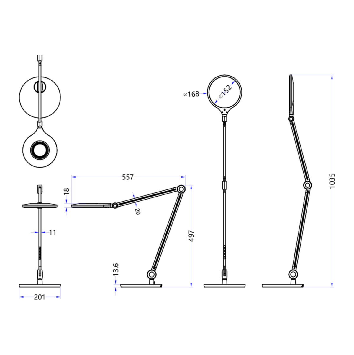 ΦΩΤΙΣΤΙΚΟ ΓΡΑΦΕΙΟΥ LED BLAIN PRO LH10.4452.09 ΧΡΥΣΟ ΧΡΩΜΑ ABS 55,7x49,7Υεκ. - Image 2