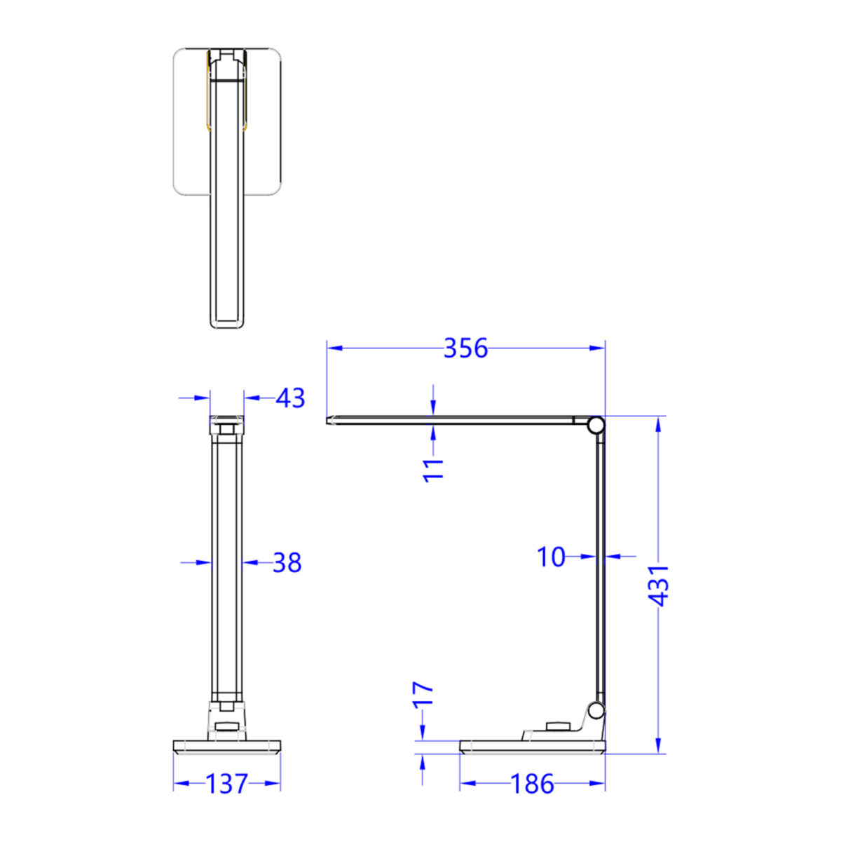 ΦΩΤΙΣΤΙΚΟ ΓΡΑΦΕΙΟΥ LED BLAIN PRO LH10.4458.08 ΑΣΗΜΙ ΒΑΣΗ ABS-ΑΣΗΜΙ ΜΠΡΑΤΣΑ ΑΛΟΥΜΙΝΙΟΥ 35,6x43,1Υεκ - Image 2