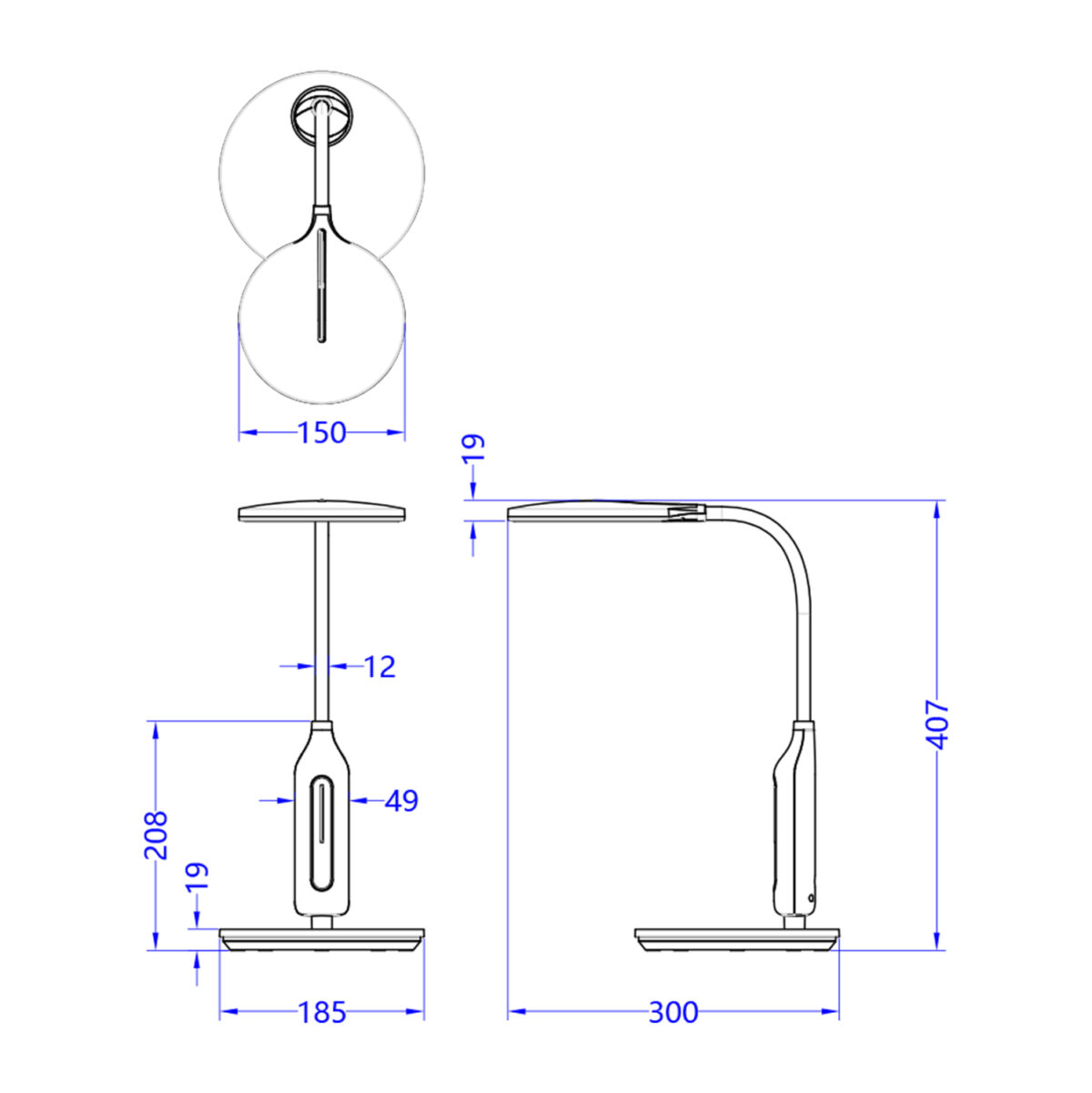 ΦΩΤΙΣΤΙΚΟ ΓΡΑΦΕΙΟΥ LED BLAIN LH10.4460.07 ΓΚΡΙ ABS-ΛΕΥΚΗ ΣΙΛΙΚΟΝΗ Φ18,5x40,7Yεκ. - Image 2