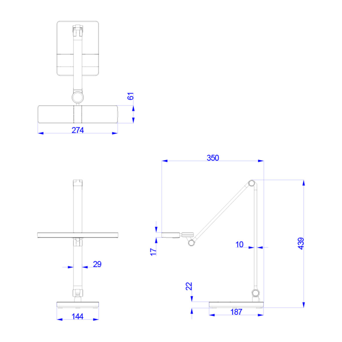 ΦΩΤΙΣΤΙΚΟ ΓΡΑΦΕΙΟΥ LED BLAIN PRO LH10.4461.08 ΑΣΗΜΙ ΜΑΤ ABS 35x43,9Υεκ. - Image 2