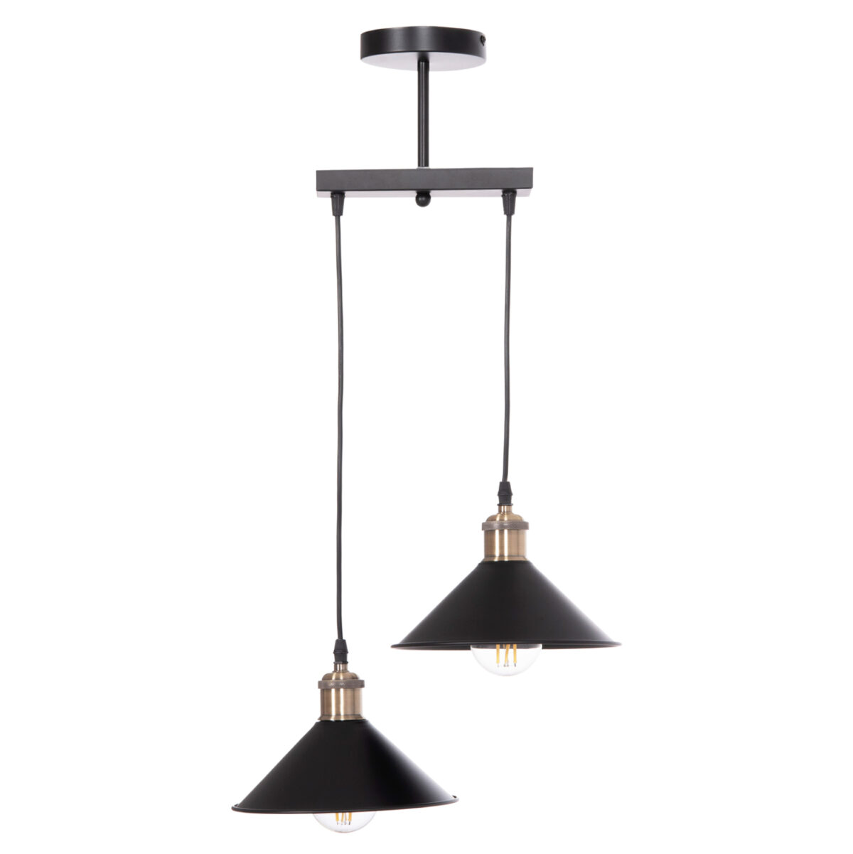 ΦΩΤΙΣΤΙΚΟ ΟΡΟΦΗΣ 2ΦΩΤΟ BELL LH10.7531.11 ΜΑΥΡΟ ΜΕΤΑΛΛΟ-ΧΑΛΚΙΝΟ ΝΤΟΥΙ Φ21,5x135Υεκ. - Image 3