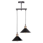 ΦΩΤΙΣΤΙΚΟ ΟΡΟΦΗΣ 2ΦΩΤΟ BELL LH10.7531.11 ΜΑΥΡΟ ΜΕΤΑΛΛΟ-ΧΑΛΚΙΝΟ ΝΤΟΥΙ Φ21,5x135Υεκ. - Image 3