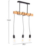 ΦΩΤΙΣΤΙΚΟ ΟΡΟΦΗΣ 3-ΦΩΤΟ VOLKS LH10.4658 ΜΕΤΑΛΛΟ-ΞΥΛΟ 49,5x5x134,5Υεκ. - Image 2