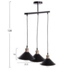 ΦΩΤΙΣΤΙΚΟ ΟΡΟΦΗΣ 3ΦΩΤΟ BELL LH10.7533.11 ΜΑΥΡΟ ΜΕΤΑΛΛΟ-ΧΑΛΚΙΝΟ ΝΤΟΥΙ Φ21,5x128Υεκ. - Image 2