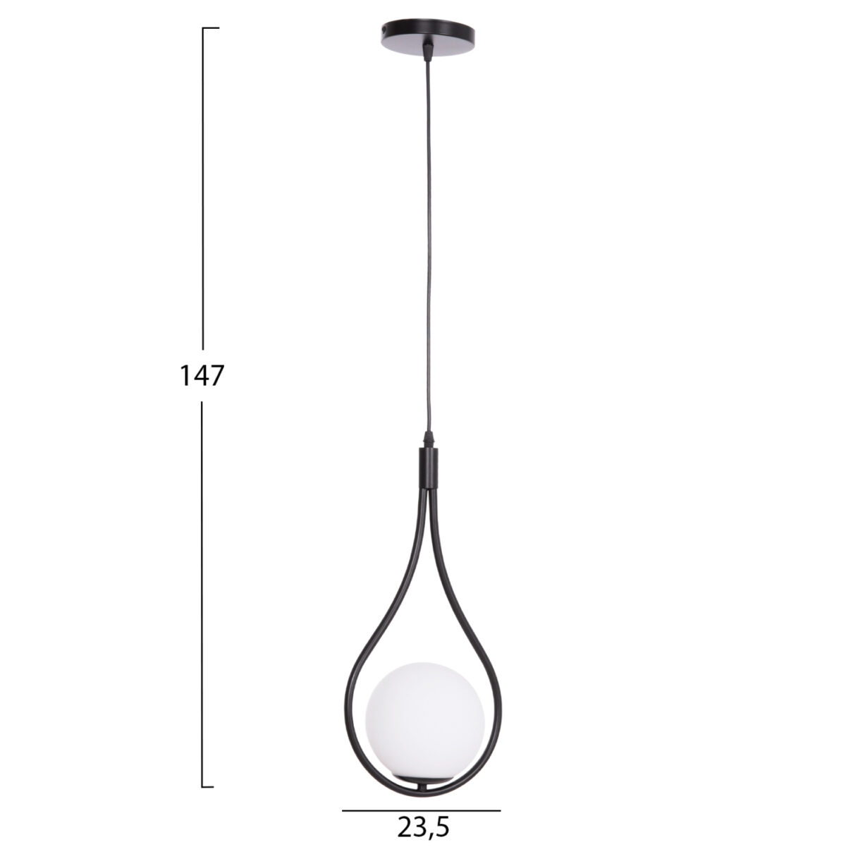 ΦΩΤΙΣΤΙΚΟ ΟΡΟΦΗΣ DROPLET LH10.7503.11 ΜΕΤΑΛΛΟ ΣΕ ΜΑΥΡΟ-ΛΕΥΚΟΣ ΓΛΟΜΠΟΣ 23,5x12x147Υεκ. - Image 2