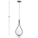 ΦΩΤΙΣΤΙΚΟ ΟΡΟΦΗΣ DROPLET LH10.7503.11 ΜΕΤΑΛΛΟ ΣΕ ΜΑΥΡΟ-ΛΕΥΚΟΣ ΓΛΟΜΠΟΣ 23,5x12x147Υεκ. - Image 2