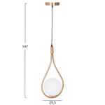 ΦΩΤΙΣΤΙΚΟ ΟΡΟΦΗΣ DROPLET LH10.7503.12 ΜΕΤΑΛΛΟ ΣΕ ΧΡΥΣΟ-ΛΕΥΚΟΣ ΓΛΟΜΠΟΣ 23,5x12x147Υεκ. - Image 2