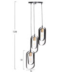 ΦΩΤΙΣΤΙΚΟ ΟΡΟΦΗΣ ΚΡΕΜΑΣΤΟ BIUT LH10.7528.11 ΜΑΥΡΟ ΜΕΤΑΛΛΟ-ΧΡΥΣΟ ΝΤΟΥΙ Φ23x139Υεκ. - Image 2