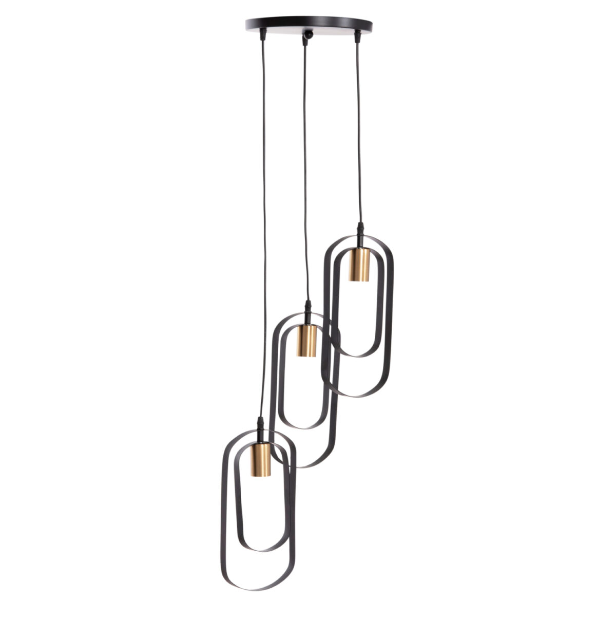 ΦΩΤΙΣΤΙΚΟ ΟΡΟΦΗΣ ΚΡΕΜΑΣΤΟ BIUT LH10.7528.11 ΜΑΥΡΟ ΜΕΤΑΛΛΟ-ΧΡΥΣΟ ΝΤΟΥΙ Φ23x139Υεκ. - Image 3