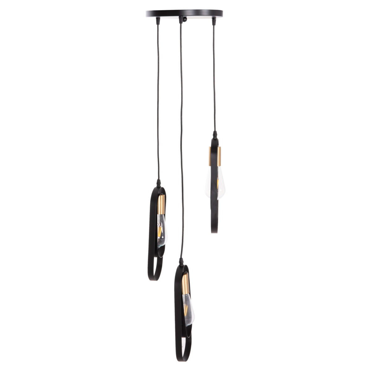 ΦΩΤΙΣΤΙΚΟ ΟΡΟΦΗΣ ΚΡΕΜΑΣΤΟ BIUT LH10.7528.11 ΜΑΥΡΟ ΜΕΤΑΛΛΟ-ΧΡΥΣΟ ΝΤΟΥΙ Φ23x139Υεκ. - Image 4