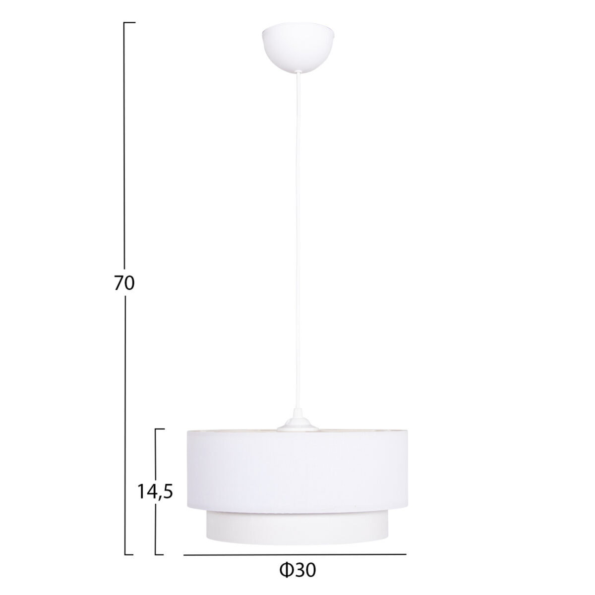 ΦΩΤΙΣΤΙΚΟ ΟΡΟΦΗΣ ΚΥΛΙΝΔΡΙΚΟ KRIKS LH10.4707.01 PVC ΣΕ ΛΕΥΚΟ Φ30x70Υεκ. - Image 2
