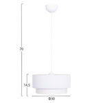 ΦΩΤΙΣΤΙΚΟ ΟΡΟΦΗΣ ΚΥΛΙΝΔΡΙΚΟ KRIKS LH10.4707.01 PVC ΣΕ ΛΕΥΚΟ Φ30x70Υεκ. - Image 2