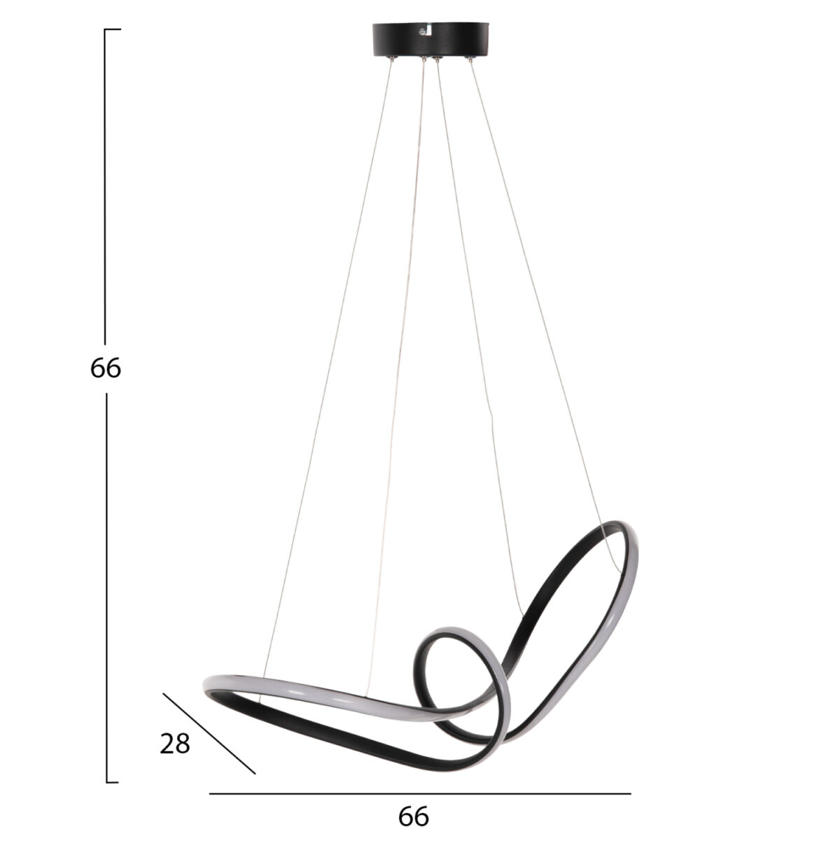 ΦΩΤΙΣΤΙΚΟ ΟΡΟΦΗΣ ΜΑΥΡΟ LED LH10.7522.03 52x28x66Υ εκ. - Image 2