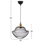 ΦΩΤΙΣΤΙΚΟ ΟΡΟΦΗΣ ΜΑΥΡΟ ΜΕΤΑΛΛΙΚΟ ΜΟΝΤΕΡΝΟ ΠΛΕΓΜΑ Φ30x65Yεκ.LH10.7690.01 - Image 2