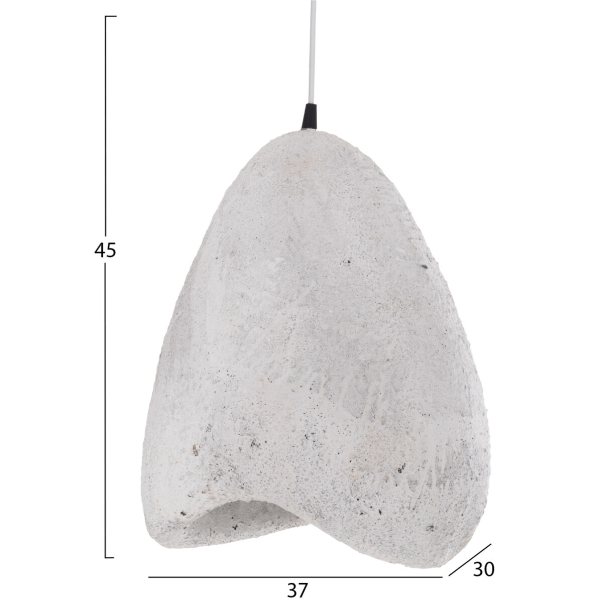 ΦΩΤΙΣΤΙΚΟ ΟΡΟΦΗΣ ΜΕ ΟΨΗ ΠΕΤΡΑΣ STONER (S) LH10.4417.02 ΛΕΥΚΟ 37x30x45Υεκ. - Image 2