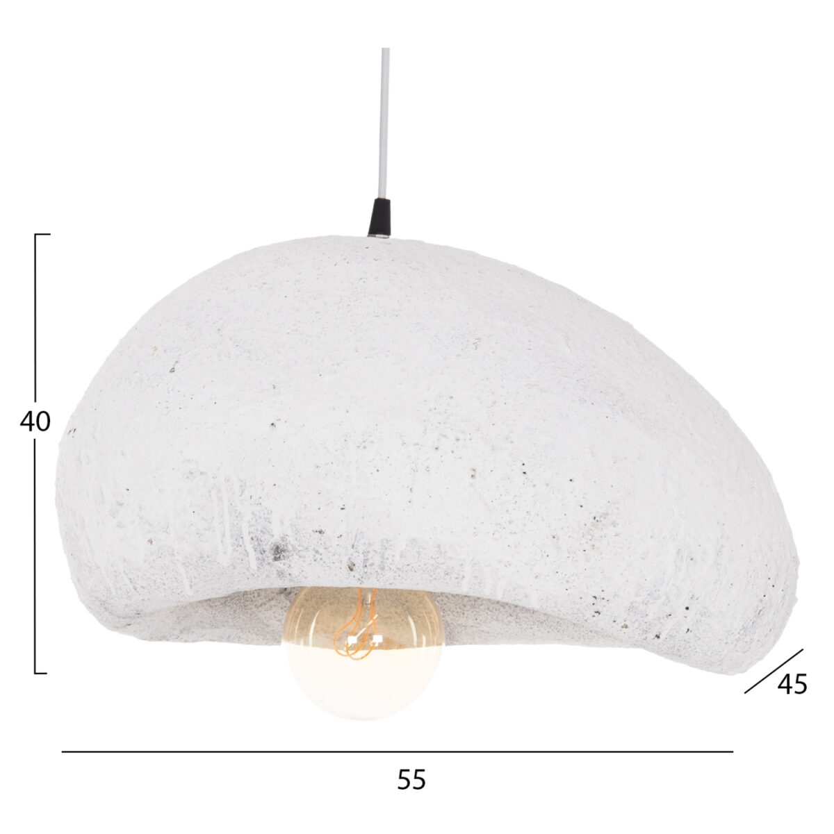 ΦΩΤΙΣΤΙΚΟ ΟΡΟΦΗΣ ΜΕ ΟΨΗ ΠΕΤΡΑΣ STONER (M) LH10.4418.02 ΛΕΥΚΟ 55x45x40Υεκ. - Image 2