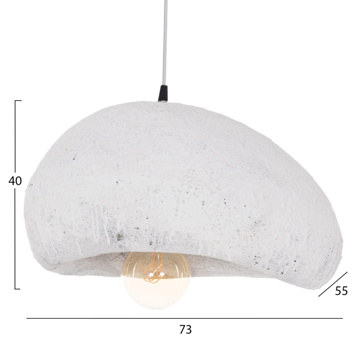 ΦΩΤΙΣΤΙΚΟ ΟΡΟΦΗΣ ΜΕ ΟΨΗ ΠΕΤΡΑΣ STONER (L) LH10.4419.02 ΛΕΥΚΟ 73x55x40Υεκ. - Image 2