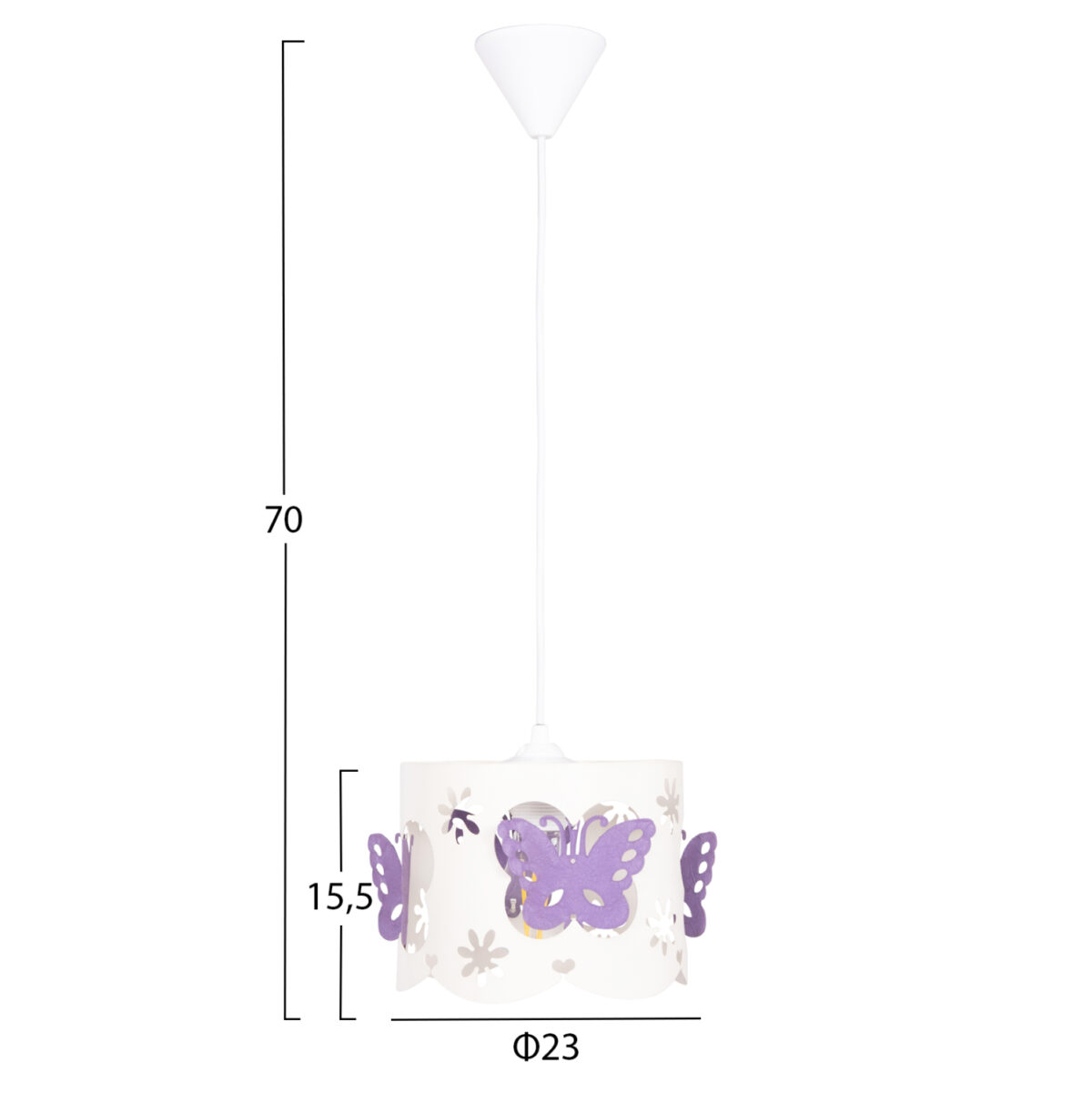 ΦΩΤΙΣΤΙΚΟ ΟΡΟΦΗΣ ΠΑΙΔΙΚΟ LEPTIR LH10.4705.02 ΜΕΤΑΛΛΙΚΟ ΜΩΒ-ΛΕΥΚΟ Φ23x70Υεκ. - Image 2