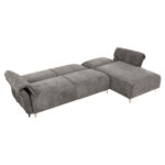 ΓΩΝΙΑΚΟΣ ΑΝΑΣΤΡΕΨ. ΚΑΝΑΠΕΣ-ΚΡΕΒΑΤΙ MAILO LH10.6071.02 ΣΚΟΥΡΟ ΓΚΡΙ ΥΦΑΣΜΑ-ΜΕΤΑΛ.ΠΟΔΙΑ 300x150x80Υεκ - Image 3