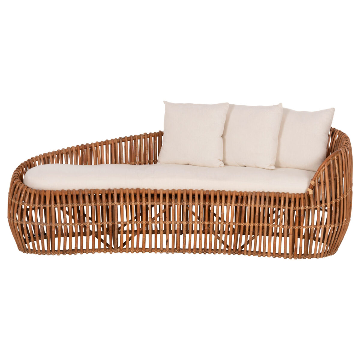 ΚΑΝΑΠΕΣ-ΑΝΑΚΛΙΝΤΡΟ LANTRY LH10.5991 ΦΥΣΙΚΟ RATTAN- ΛΕΥΚΑ ΜΑΞΙΛΑΡΙΑ 215x60x78Yεκ. - Image 3