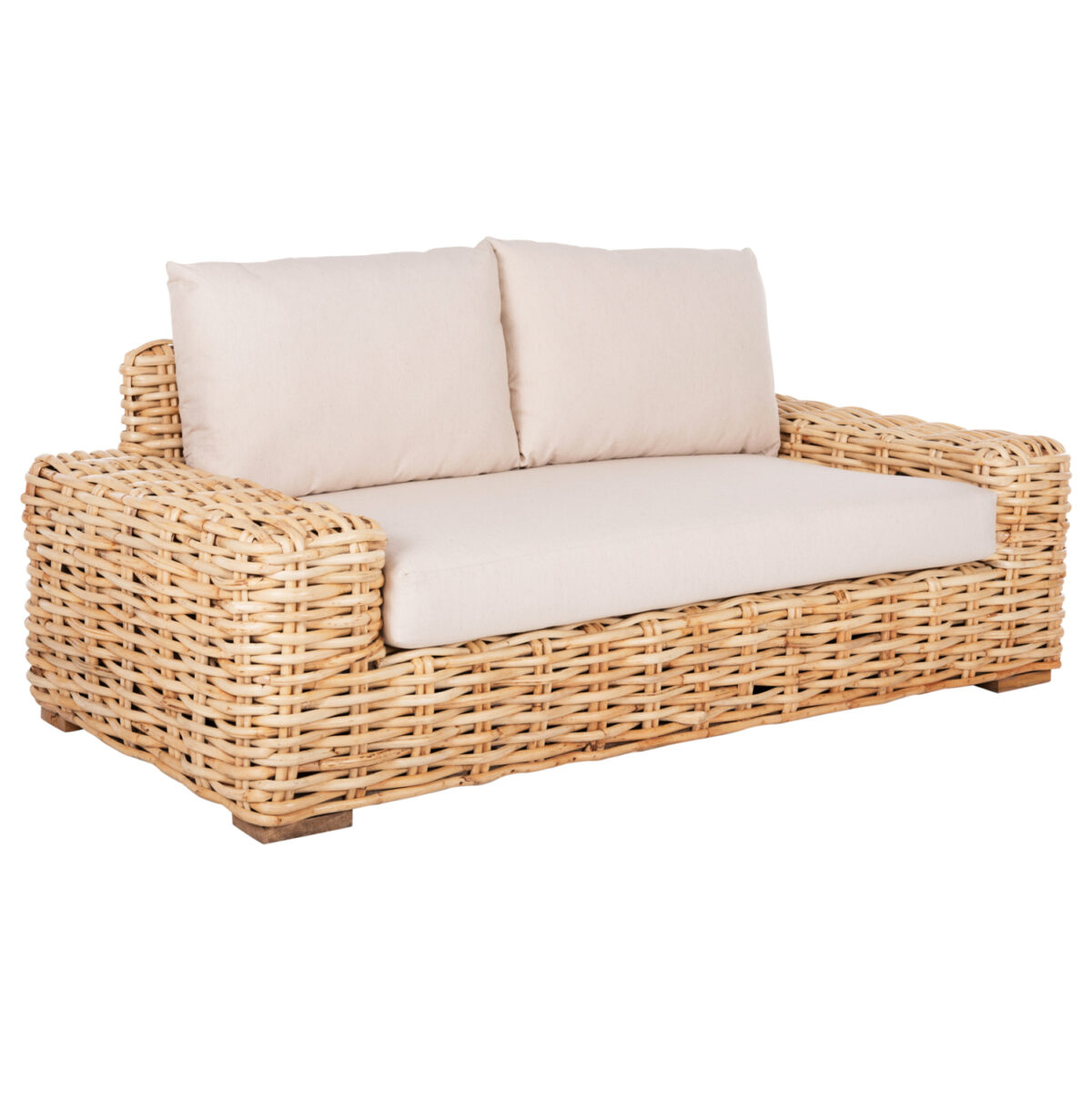 kanapes-dithesios-exchoroy-fb99809-xylo- ΚΑΝΑΠΕΣ 2-ΘΕΣΙΟΣ TROPEL LH10.9809 ΞΥΛΟ MANGO-RATTAN ΦΥΣΙΚΟ-ΛΕΥΚΑ ΜΑΞΙΛΑΡΙΑ 192x88x70-85Υεκ. - Image 1
