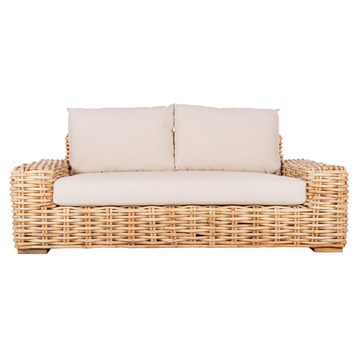 ΚΑΝΑΠΕΣ 2-ΘΕΣΙΟΣ TROPEL LH10.9809 ΞΥΛΟ MANGO-RATTAN ΦΥΣΙΚΟ-ΛΕΥΚΑ ΜΑΞΙΛΑΡΙΑ 192x88x70-85Υεκ. - Image 3