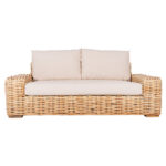 ΚΑΝΑΠΕΣ 2-ΘΕΣΙΟΣ TROPEL LH10.9809 ΞΥΛΟ MANGO-RATTAN ΦΥΣΙΚΟ-ΛΕΥΚΑ ΜΑΞΙΛΑΡΙΑ 192x88x70-85Υεκ. - Image 3
