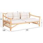 ΚΑΝΑΠΕΣ ΤΡΙΘΕΣΙΟΣ TORC LH10.9339 ΑΠΟ ΜΑΣΙΦ ΞΥΛΟ TΕΑK ΦΥΣΙΚΟ - ΛΕΥΚΟ 200x100x80Yεκ. - Image 2