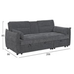 ΚΑΝΑΠΕΣ ΚΡΕΒΑΤΙ 2-ΘΕΣΙΟΣ VELAR LH10.3305.01 ΓΚΡΙ ΥΦΑΣΜΑ 208x86x85Υεκ. - Image 3